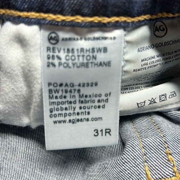Ag The High Rise Stevie Cuff Slim Straight Jeans Size 31 - Picture 12 of 12